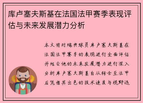 库卢塞夫斯基在法国法甲赛季表现评估与未来发展潜力分析